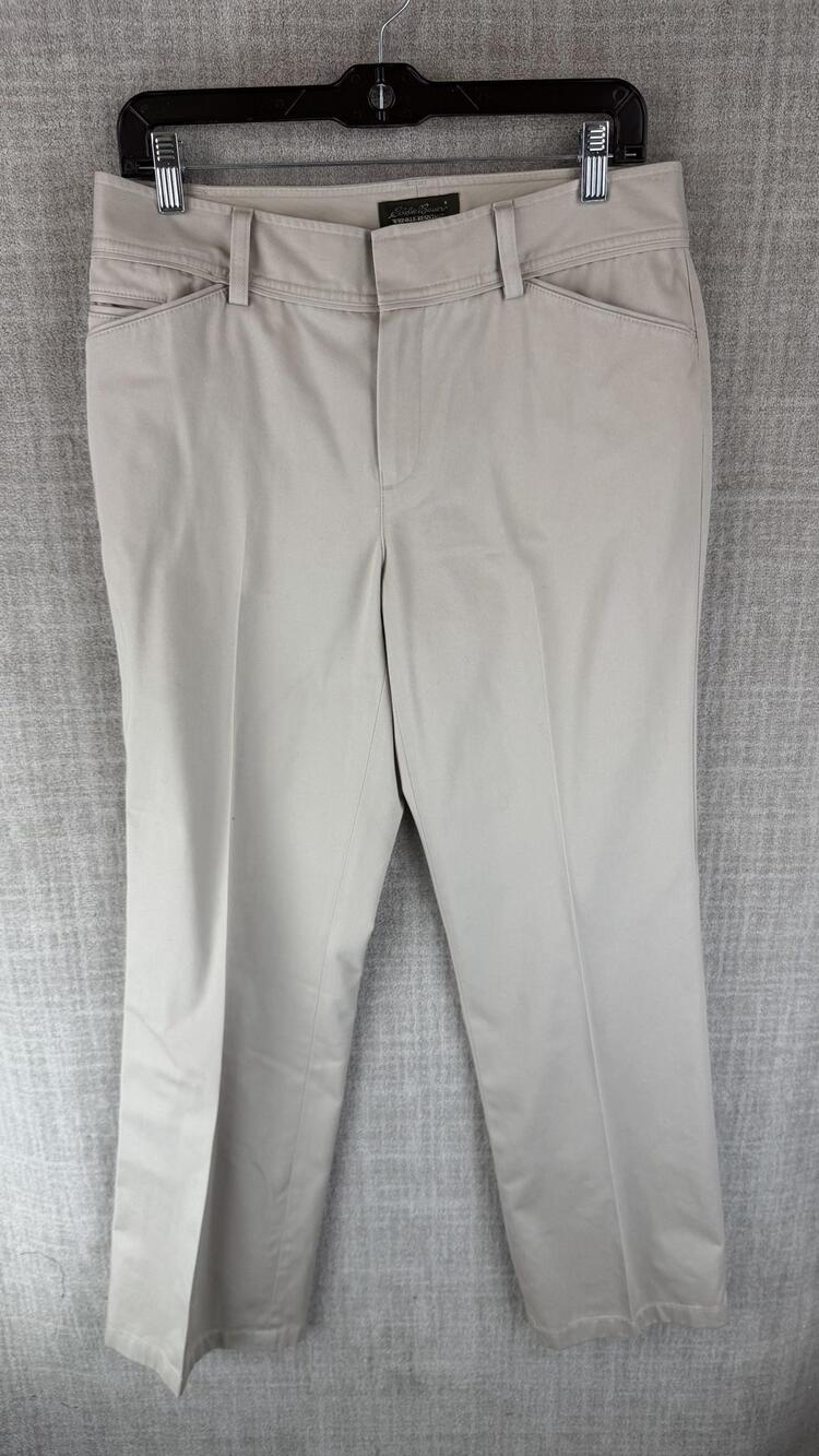 Eddie Bauer Pants Womens 8 Beige Khakis Straight Twill Wrinkle Resistant